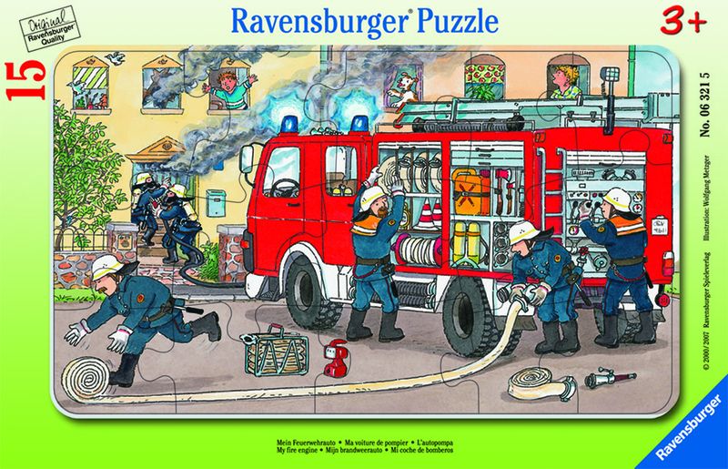 Ravensburger Frame Puzzle 15 Piece -My Fire Engine