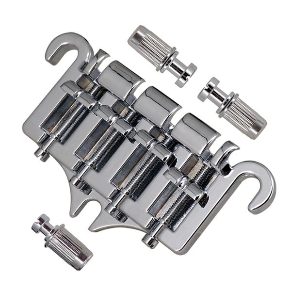 3 Point 4 String Bass Bridge Tailpiece Zinc Alloy Bridges Silver