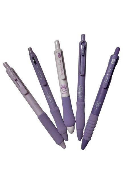 Rollerball Pen 0.5mm Black ink Pack of 5 (purple tea)