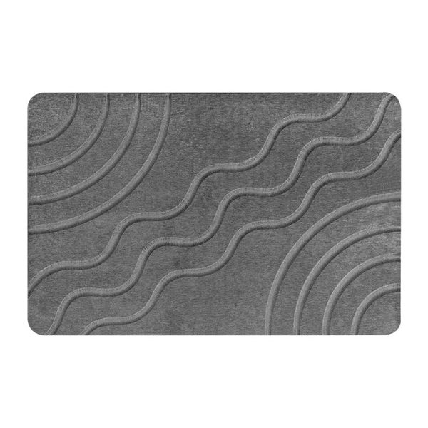 60cm Diatomaceous Non Slip Stone Earth Bath Mat - Gray