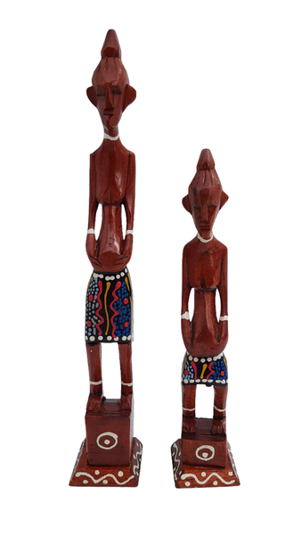 African Woman Statue set of 2 - 30,39cm