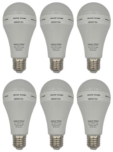 E27 LED Rechargeble Globe 12W - Emergency Bulb 6 Pack