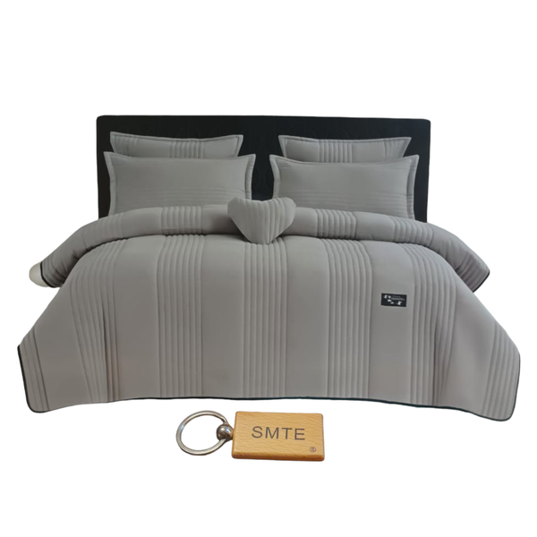 Ultimate Comfort - 6-Piece Fiber Quilt Bedding Set and Smte Keyring