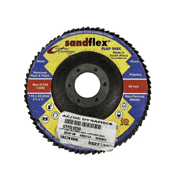 Super Flex - Flap Disc (115mm, 22mm Bore, AZ40 Grit)