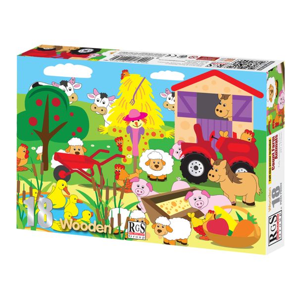 RGS Group Count Farm Animals 18 Piece Wooden Puzzle