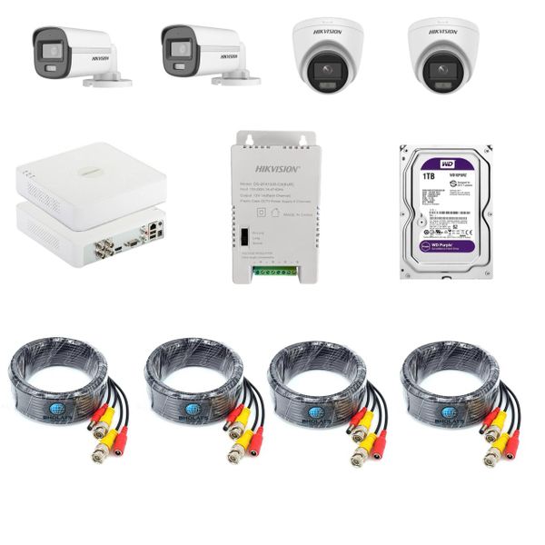 Hikvision 4-Channel Color-Vu CCTV-Kit