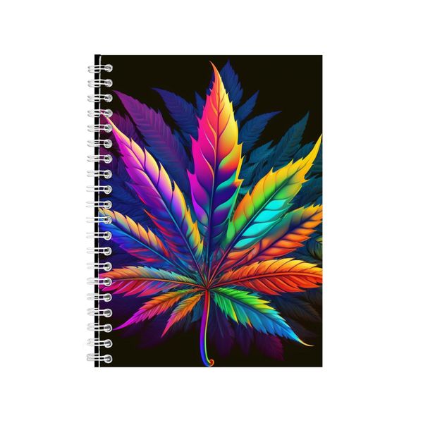 Neon Weed Marijuana Leaf Notebook Animal Gift Idea A4 Notepad Pad 75