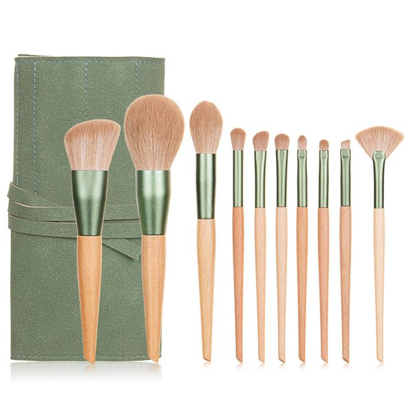 Makeup Brush Set Soft Bristles Original Wooden Handle