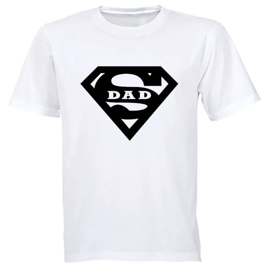 Superman DAD v3 Birthday Christmas Father's Day Gift TShirt-White ...