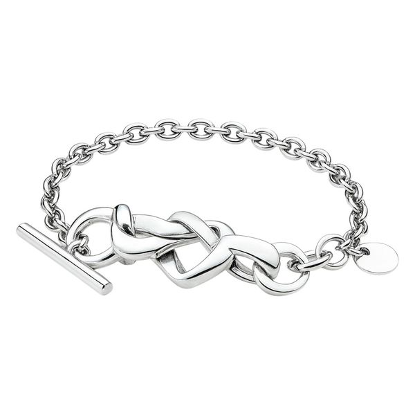Elegant Chain Bracelet with Interlocking Knot Design - Silver
