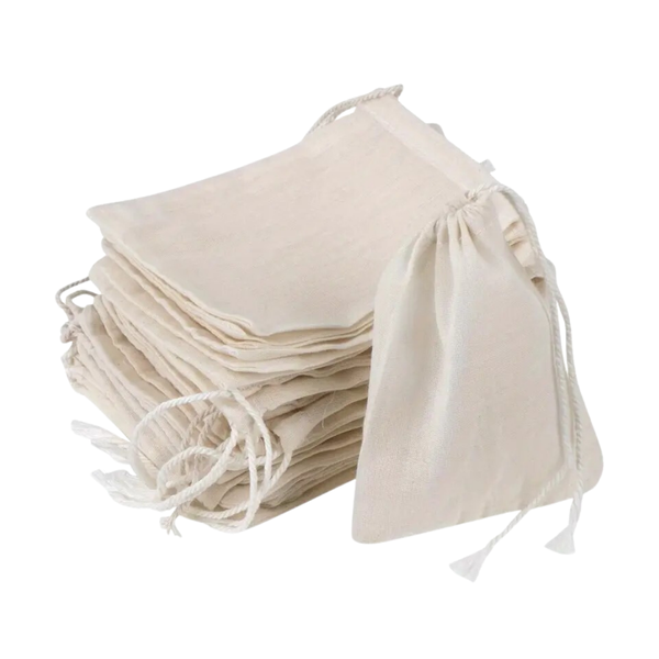 50 Pieces Drawstring Cotton Sachet Bags for Packaging Gift Storage