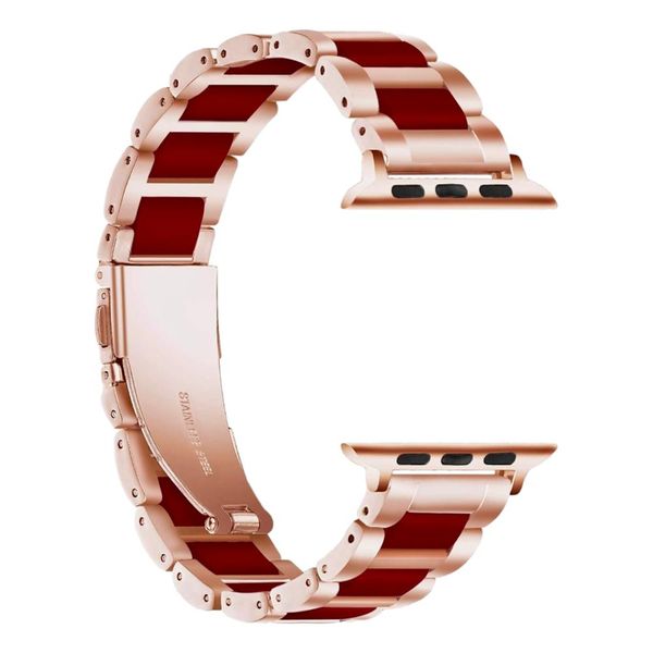 Resin&amp;Rose Gold Stainless Steel Band compatible with Apple Watch 38/40/41mm