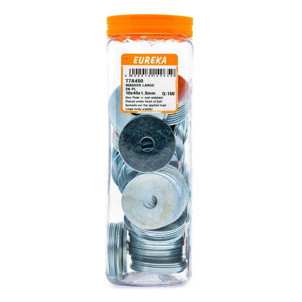 EUREKA Large Body Washer Zinc Plated 10 x 45 x 1.5mm Q:150 T7A450