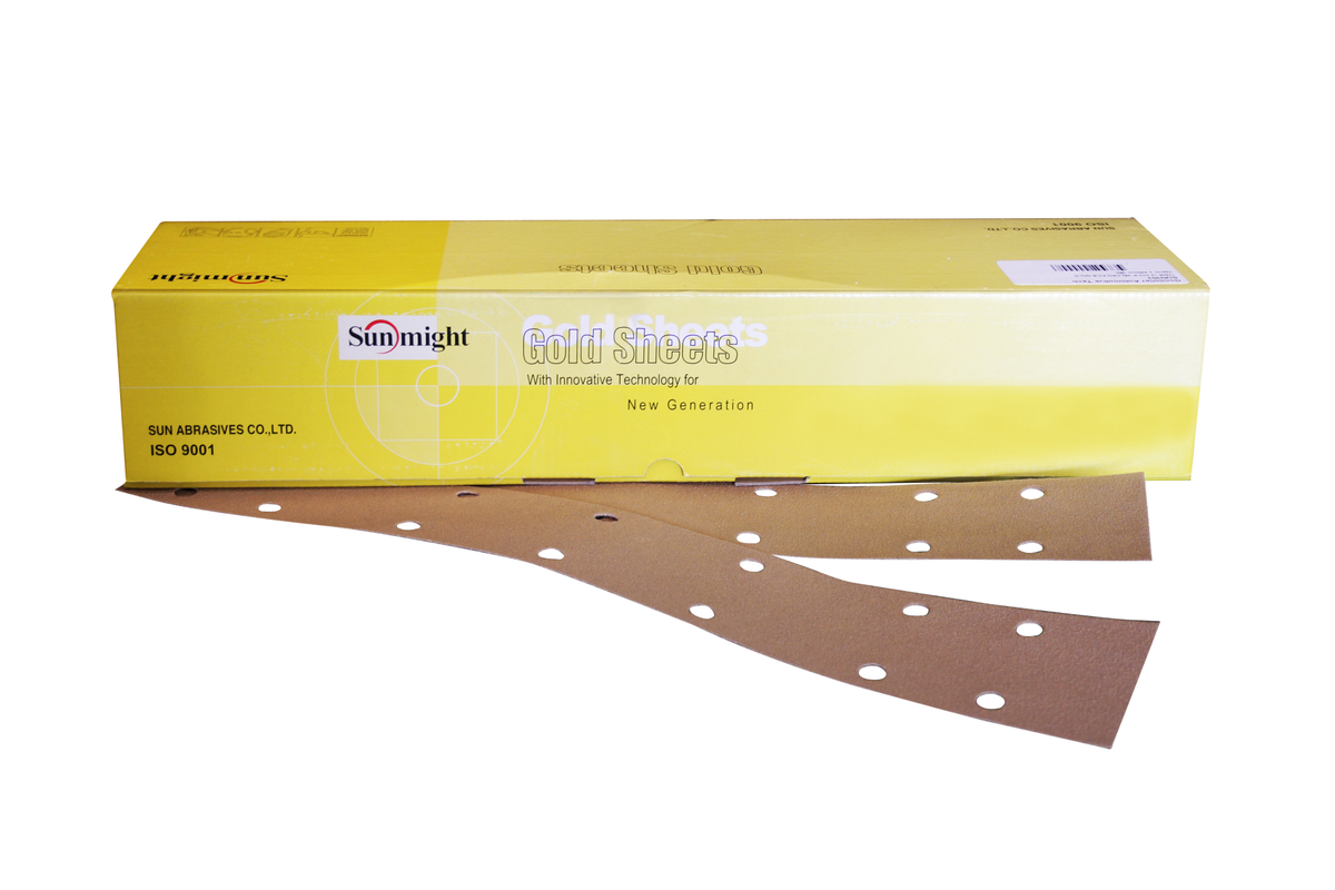 Sunmight 14 Hole Velcro File Gold Sheet 70mm X 420mm (80) 100P/P