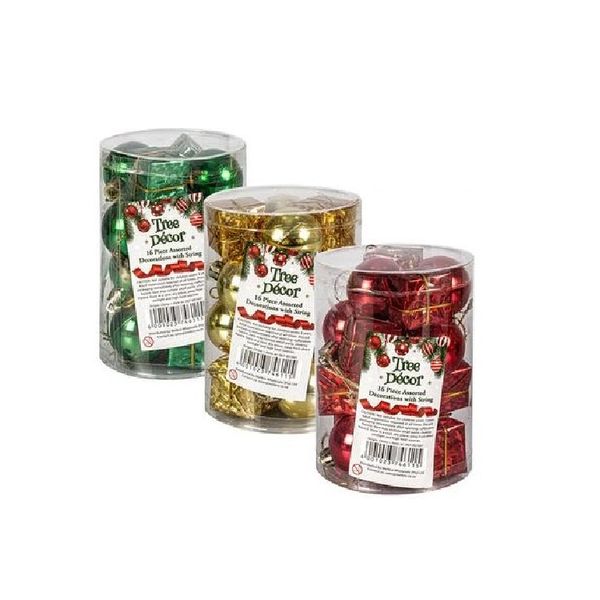 Pack of 3 Assorted Xmas Decorative Balls