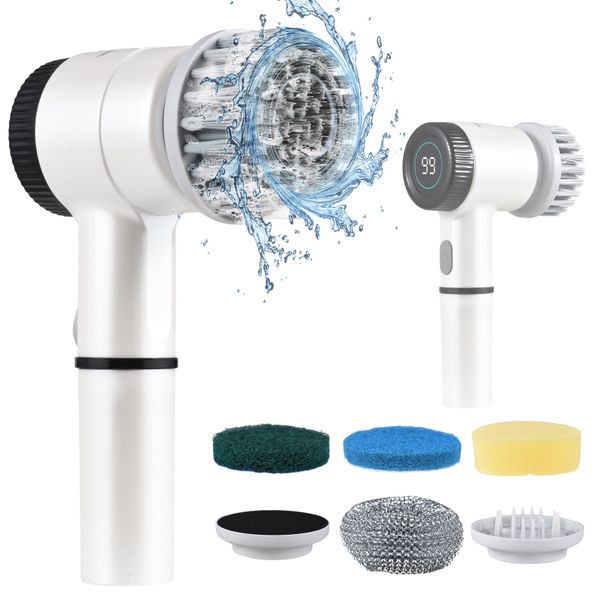 Electric Cleaning Brush Set Cordless Electric Spin Scrubber