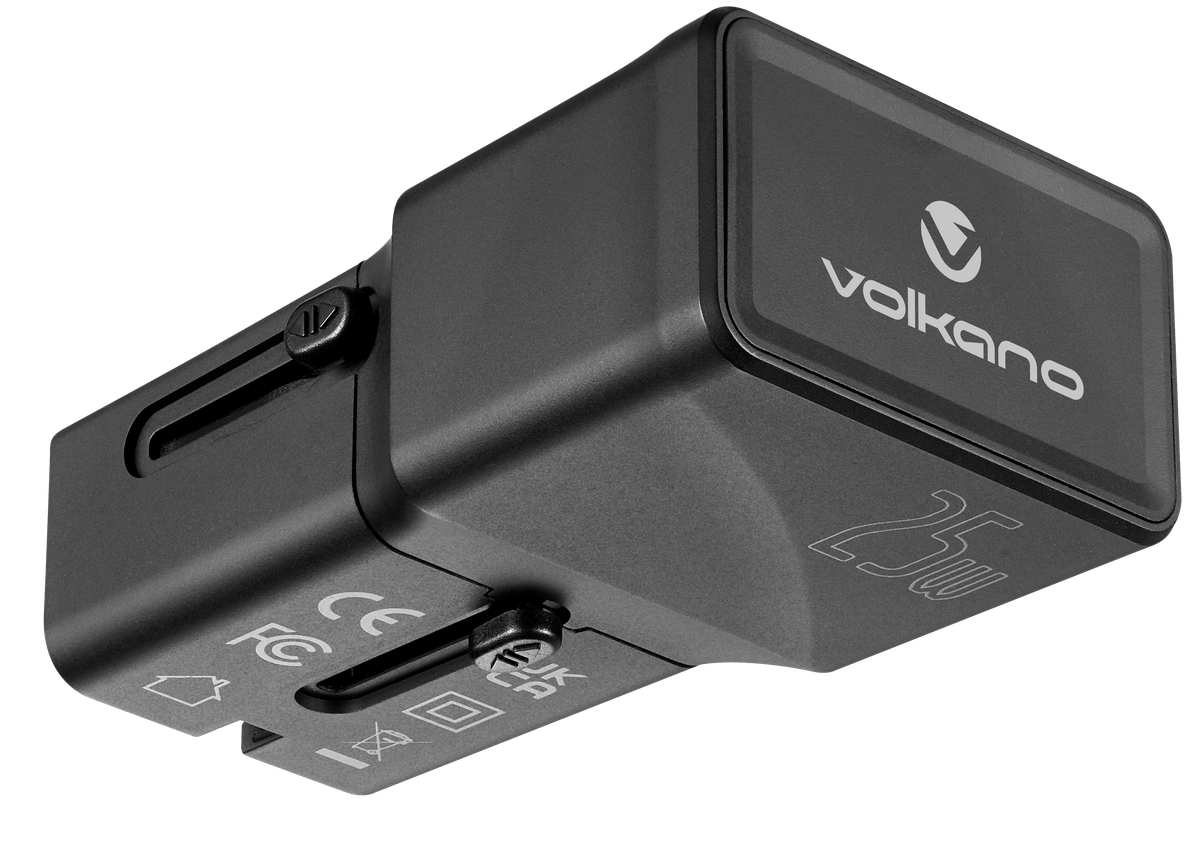 Volkano Travel Plug/Adapter Worldwide 25W Dual USB + Type-C - Fast Charging