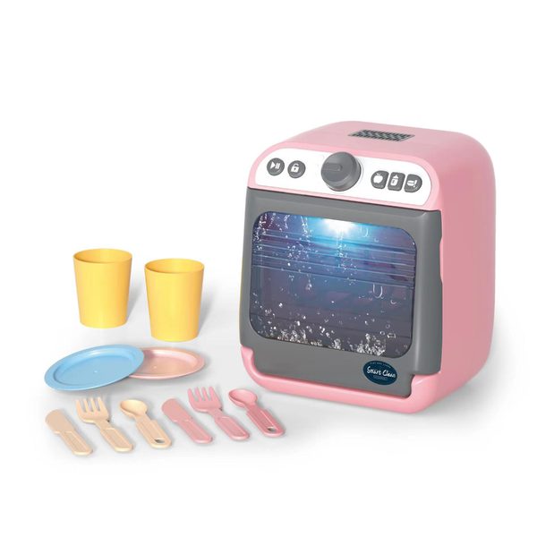 Pretend &amp; Play Dishwasher Set - Sound, Lights &amp; Water Spray Effect - Pink
