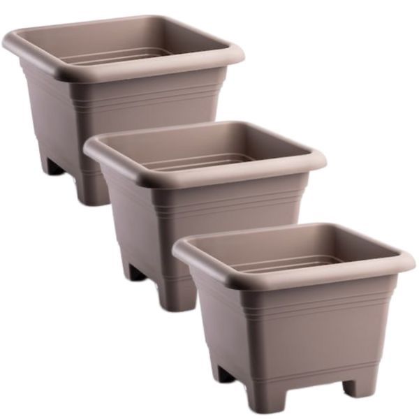 Garden Lightweight Stable Flower Pot Planter Set Of 3 - 22cm