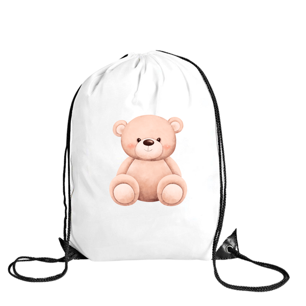 Katz Designs - Drawstring Bag -Polyester - Teddy Bear Brown
