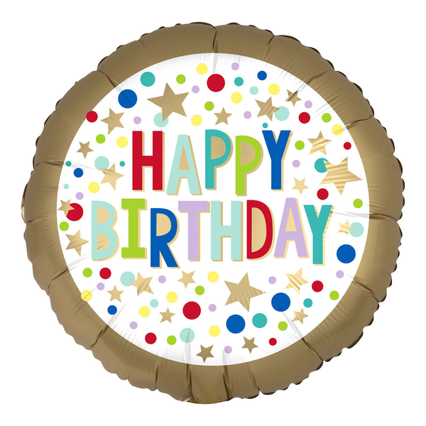 Foil Balloon Happy Birthday Marquee Dots 18 inch