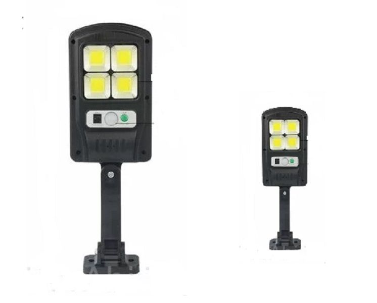 Set of 2 Outdoor Solar Motion Sensor Street Light with Remote Control 4COB