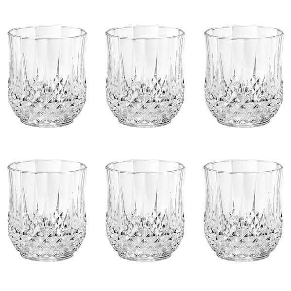 Retro Crystal Tumbler Glasses - Set of 6