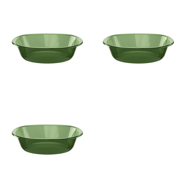 3 Pack Large Plastic Thickened Laundry Basin - Green