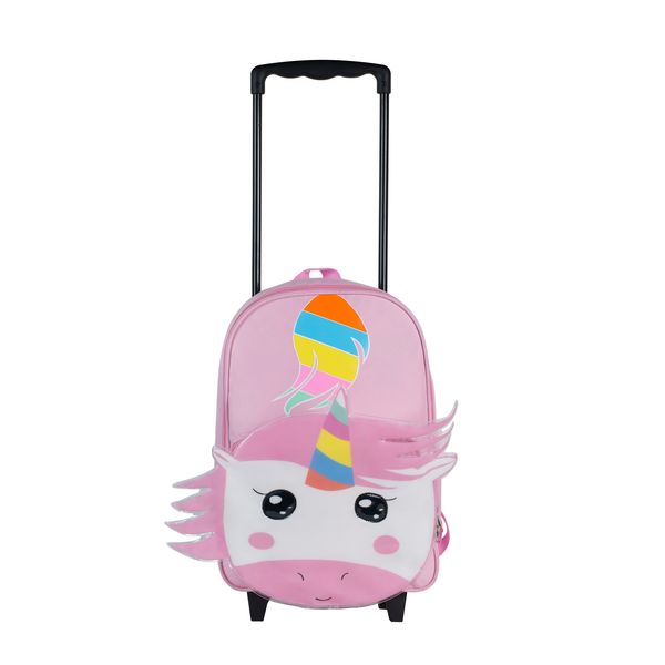 Quest Unicorn Trolley Backpack - Kids Rolling School Bag with Wheels