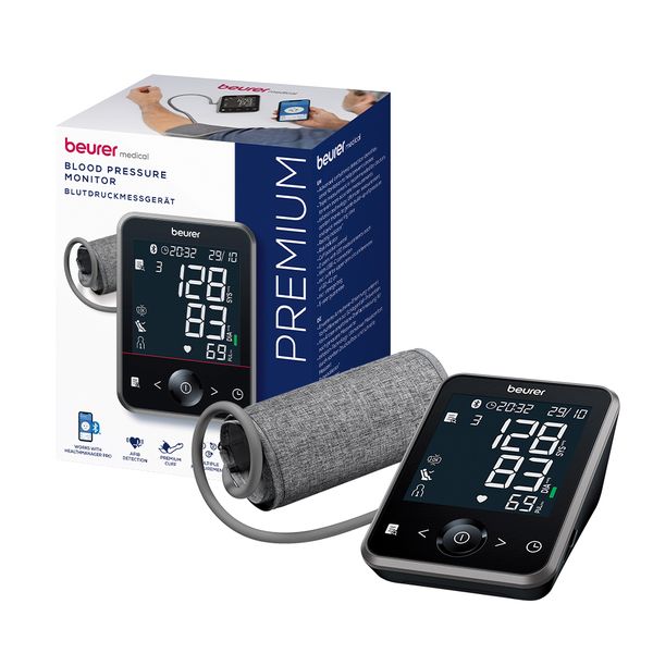 Beurer Germany Blood Pressure Monitor BM 64 +App: Track BP/Arrhythmia/Pulse