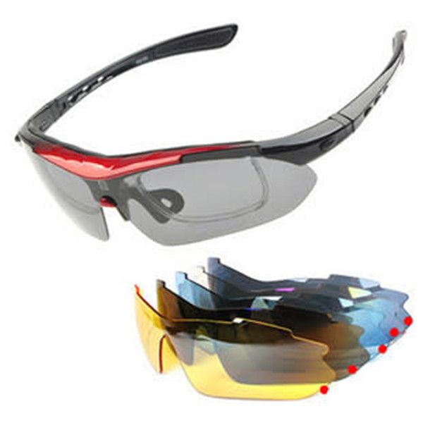 POLARIZE Sports Goggle Sunglasses with 5 Interchangeable Lenses Black