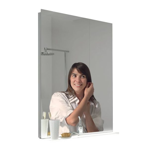 Cala 600×800mm LED Bathroom Mirror with Functional Shelf - 12W, 5700K, IP44