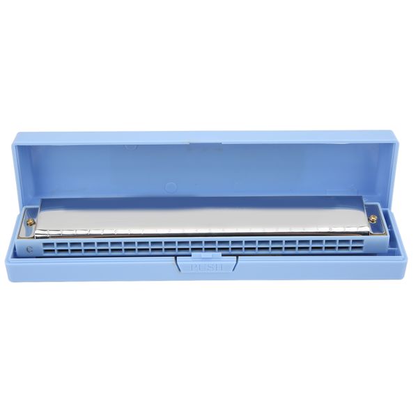 Tremolo Harmonica Key of C 24 Holes Instrument Compatible with Beginner