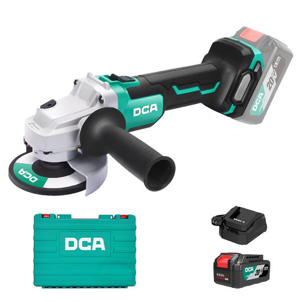 DCA 20V Industrial Brushless Angle Grinder Kit With 4.0Ahx1 &amp; Charger