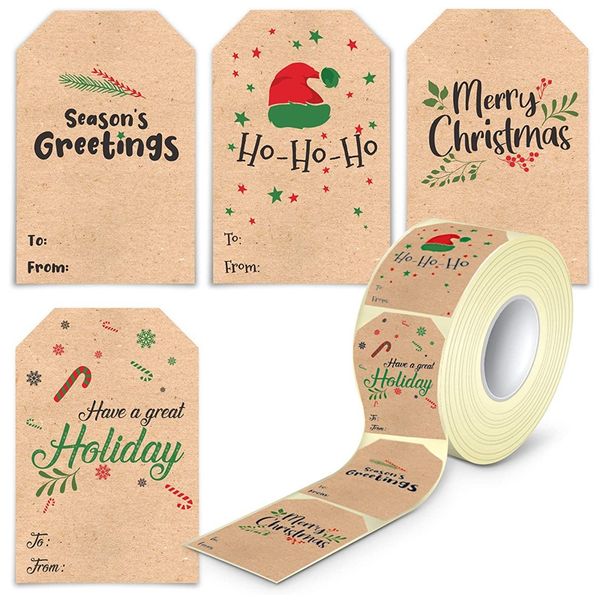 Christmas Gift Tag Stickers (Square) - 300 Stickers