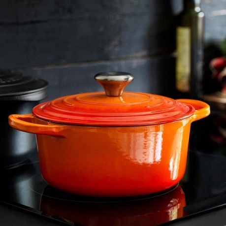 Cast Iron Enamel Pot Set 7 Piece - Orange (USD 143.00) - Web9 Shop