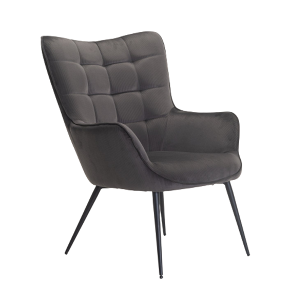 Bjorn Velvet Chair - Dark Grey