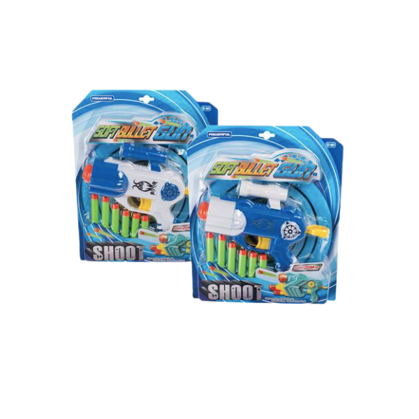 Policetoys- Assorted Soft Bullet Gun Set 2 Pack x1