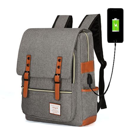 15 inch Laptop Backpack with USB Charging Port Waterpoof Travel Student Bag Image