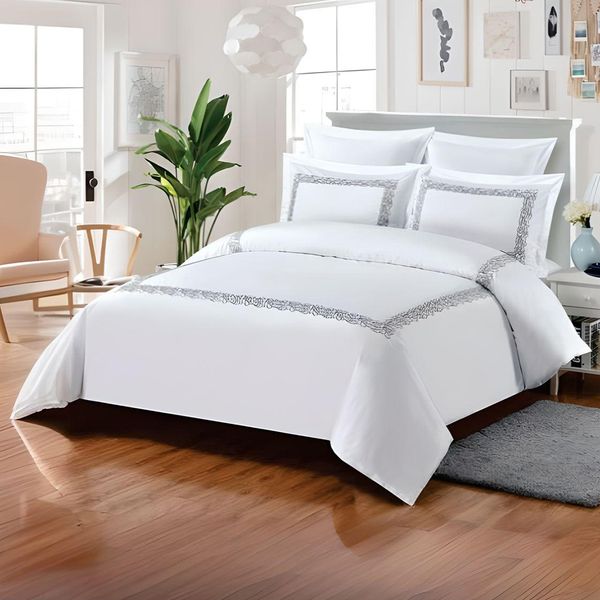 Carducci 100% Cotton Embroidered Duvet Cover Set - Lilly