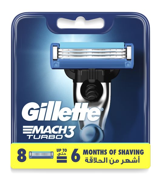 Gillette Mach3 Turbo 3D Blades Refill x8