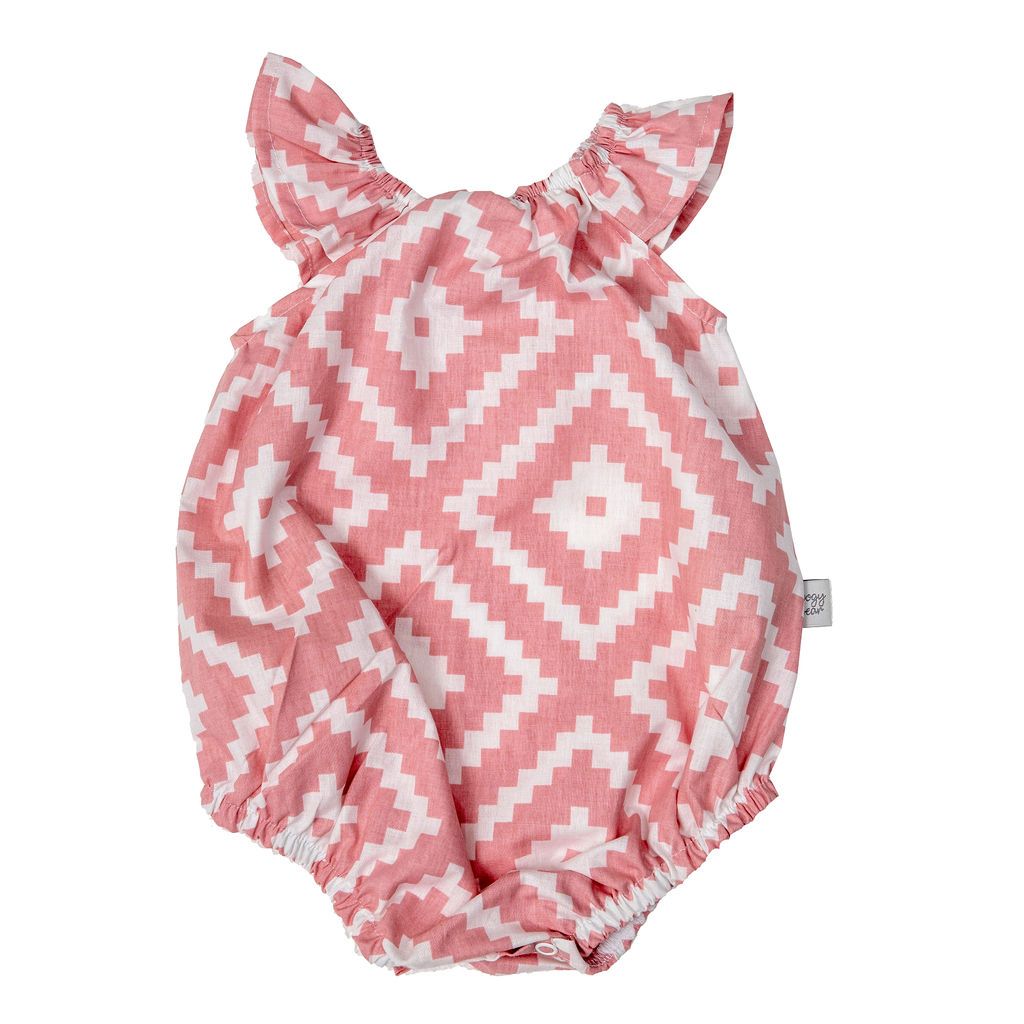 Baby Clothes Frill Romper Pink Puzzle, Poogy Bear, 100 cotton Buy