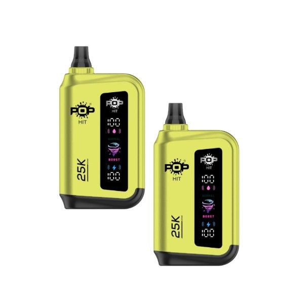 Pop Hit Rechargeable Vape Bar 25K Puffs 50mg - Lemon Heads - 2 Pack
