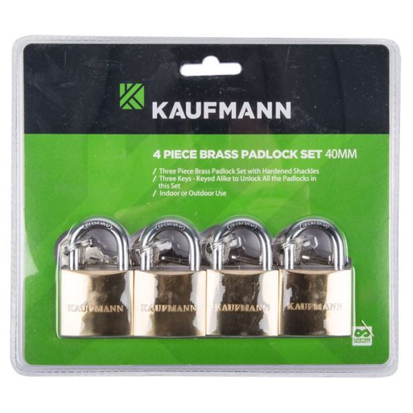 Kaufmann - Brass Lock Set 4 Piece 40mm