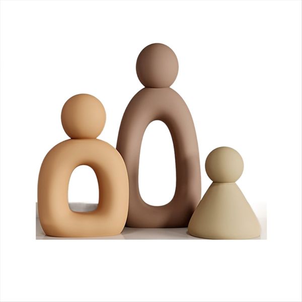 3 Pcs Abstract Family Figurines