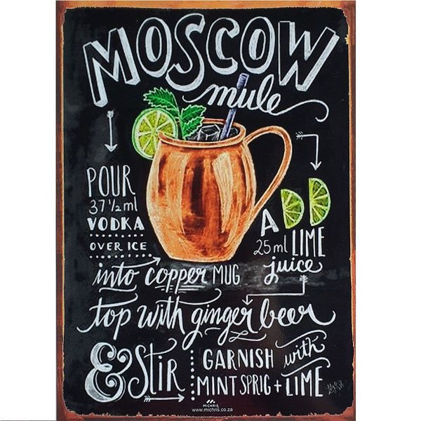 Vintage Metal Tin Signs - Moscow Mule - Pub Decorative Metal Plates