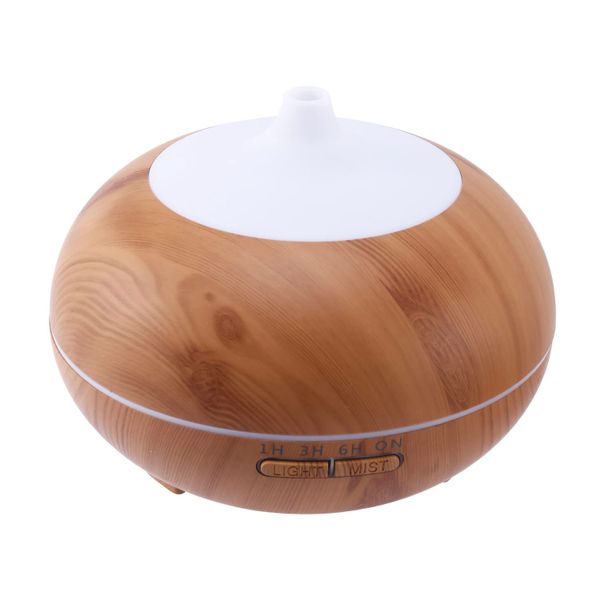 Electric Air Diffuser Aroma Oil Humidifier Led Light Up(Wood Color)