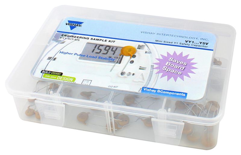 Vishay (VY1-KIT-MS) Capacitor Kit, VY1 Series Capacitors, 1nF to 4.7nF