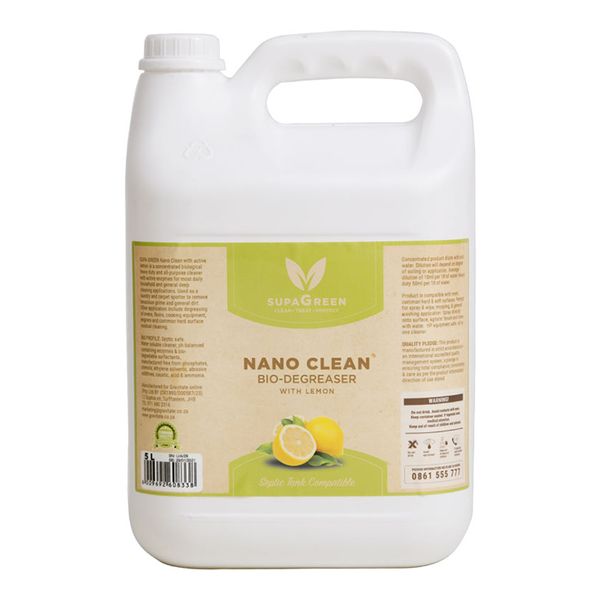 SUPA GREEN Nano Clean Eco Friendly Bio Degreaser with Lemon 5 Litre