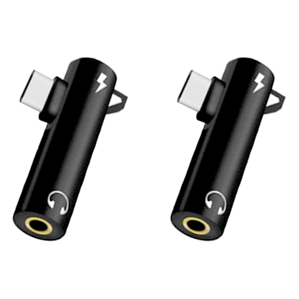 Type-C Audio Adapter 2-In-1 3 5Mm Round Hole Earphone Converter
